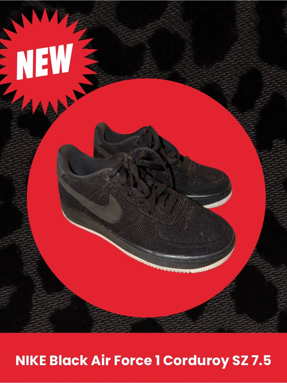 Nike Black Corduroy Low-Top Sneakers